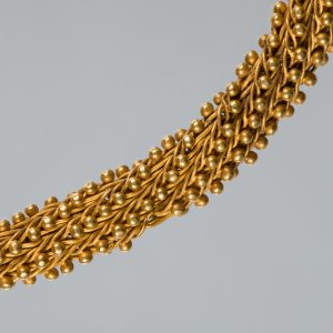 Alternate view of Intricate, gold cable-woven bracelet.